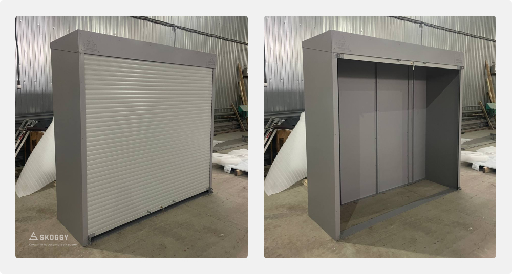 Уличный шкаф SKOGGY в сером цвете с рольставнями