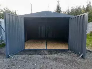 Широкий гараж для мототехники в графитовом цвете в дер. Селятино, г. Наро-Фоминск, МО Широкий гараж для мототехники в графитовом цвете в дер. Селятино, г. Наро-Фоминск, МО