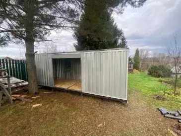 Хозблок для садового инвентаря и инструментов в цинковом цвете в дер. Александровка, Заокский р-н, Тульская обл.