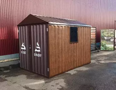 Выставочный контейнер СКОГГИ в расцветке Дуб 3D